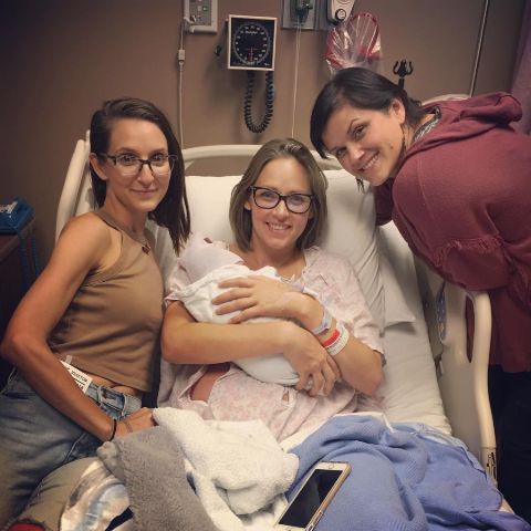 Emily Frlekin with her siblings at the hospital. 