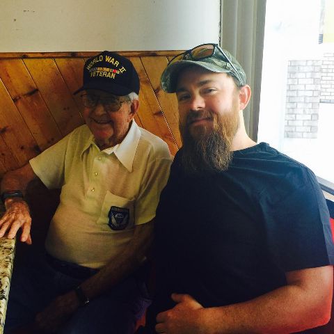 Jason Cope with his granddad, Clark Webb.