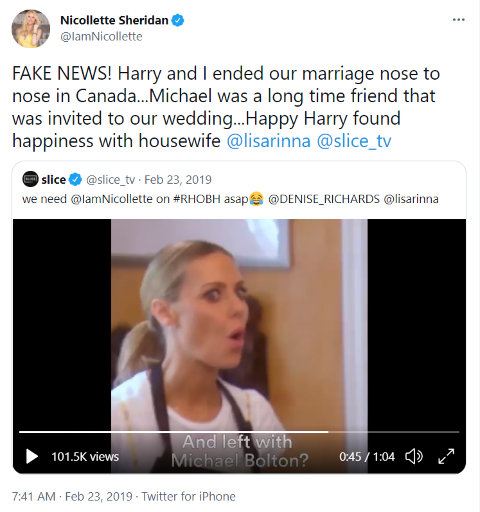 Nicollette Sheridan's Fake News Tweet.