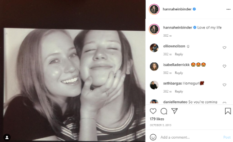 Hannah Einbinder's Instagram post showing her lover. 