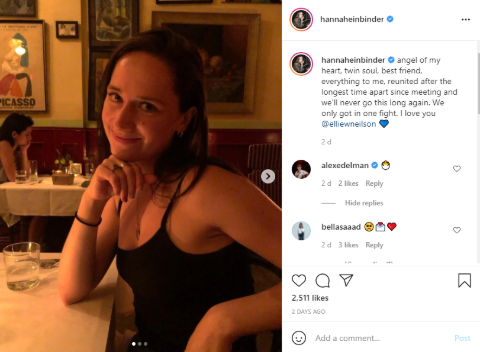 Hannah Einbinder's Instagram post regarding her partner.